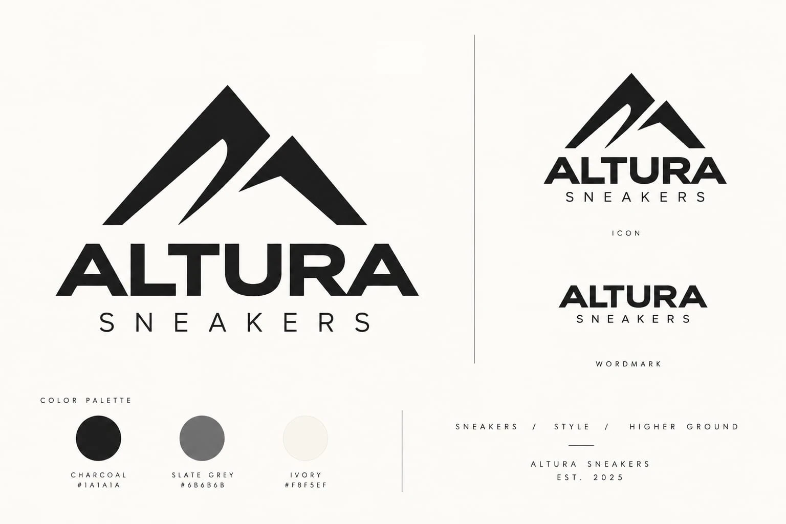 Altura Sneakers logo and brand identity presentation
