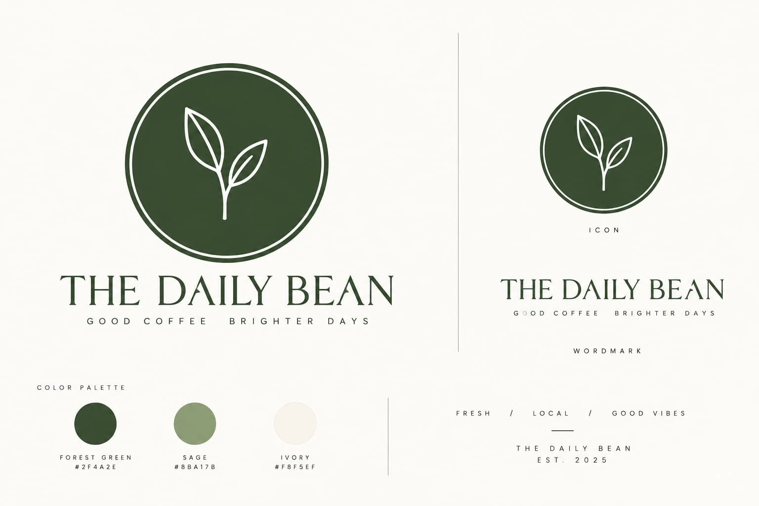 The Daily Bean logo and brand identity presentation