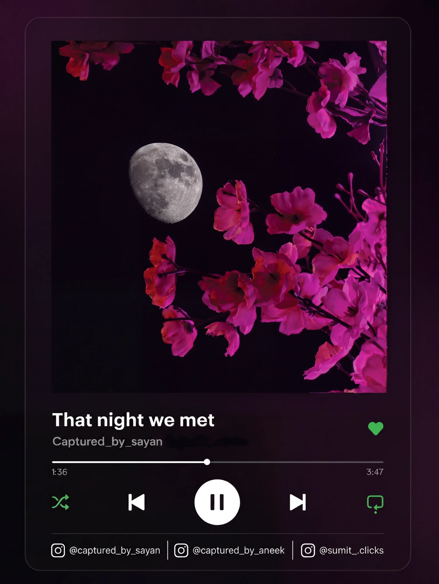 That Night We Met Spotify style photography artwork